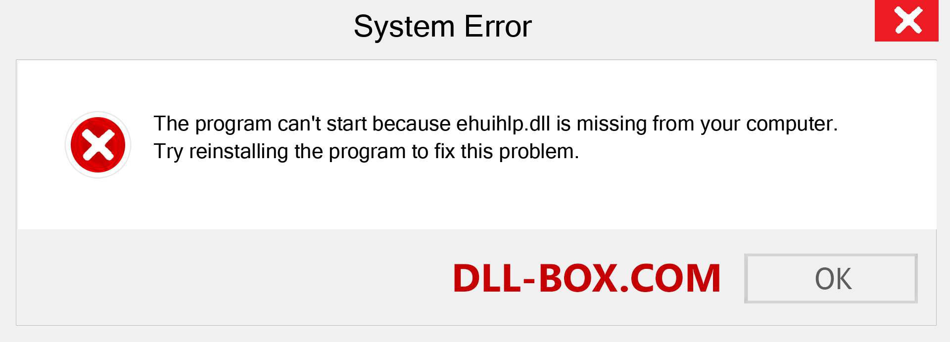  ehuihlp.dll file is missing?. Download for Windows 7, 8, 10 - Fix  ehuihlp dll Missing Error on Windows, photos, images